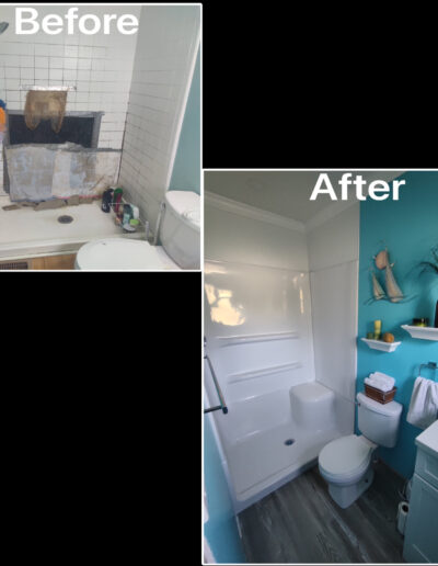 Foy Bath room before and after